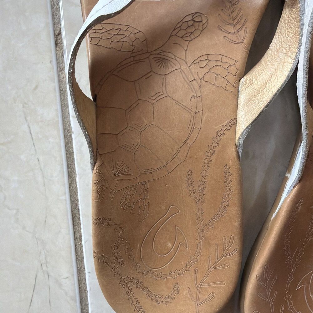 Women's OLUKAI Honu Leather Upper  Thong Sandals Flip Flops Size 9 - Picture 8 of 16